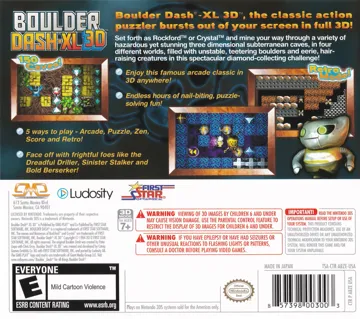 Boulder Dash XL 3D (Usa) box cover back
